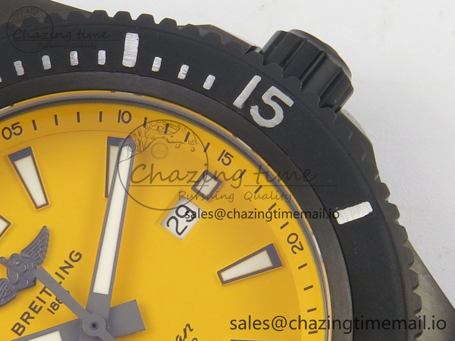 Superocean 46mm TF 1:1 Best Edition Yellow Dial Black Bezel on Black Rubber Strap A2824 V ModernLook 5386