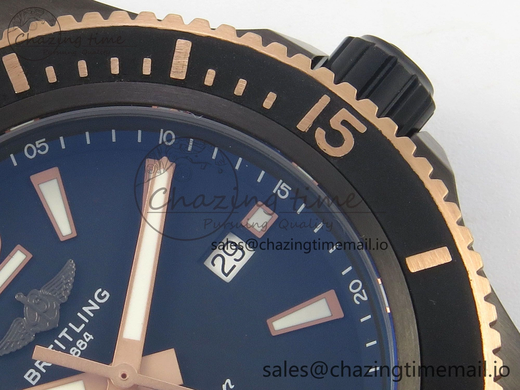 Superocean 46mm TF RG 1:1 Best Edition Black RG Dial Black Bezel on Black Rubber Strap A2824 V Stylish 5385