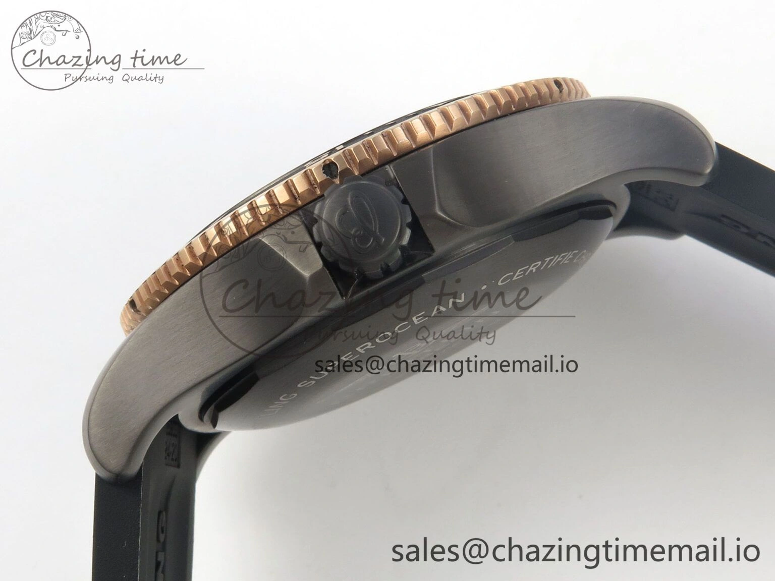 Superocean 46mm TF RG 1:1 Best Edition Black RG Dial Black Bezel on Black Rubber Strap A2824 V Stylish 5385