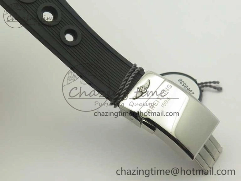 GoodFit Superocean Heritage ii Chrono 46 SS OMF 1:1 Best Edition Black Bezel Black Dial on Black Rubber Strap A 5629
