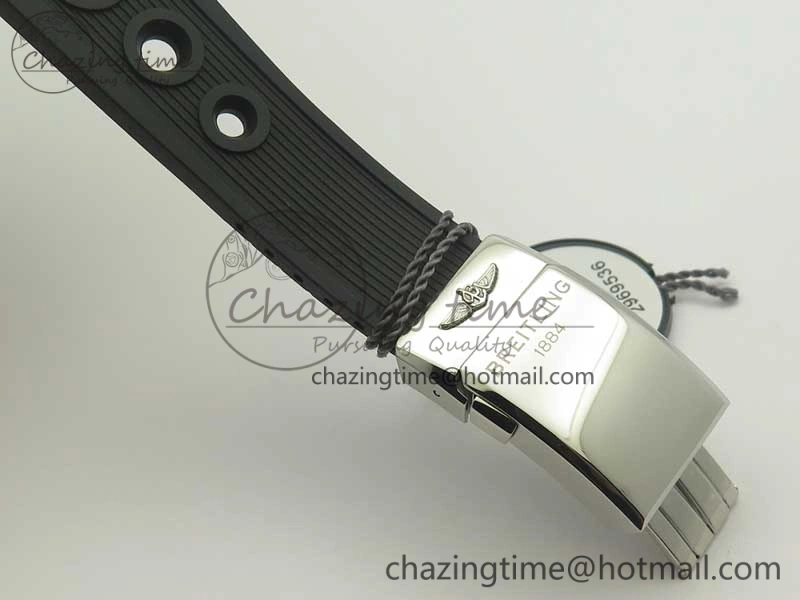 GoodFit Superocean Heritage ii Chrono 46 SS OMF 1:1 Best Edition Black Bezel Black Dial on Black Rubber Strap A 5629