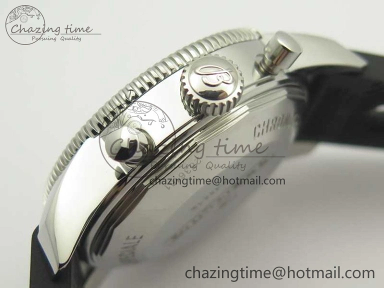 Seasonal Superocean Heritage ii Chrono 46 SS OMF 1:1 Best Edition Black Bezel White Dial on Black Rubber Strap A 5630