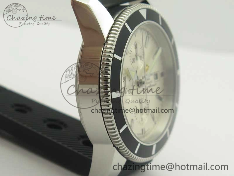 Seasonal Superocean Heritage ii Chrono 46 SS OMF 1:1 Best Edition Black Bezel White Dial on Black Rubber Strap A 5630