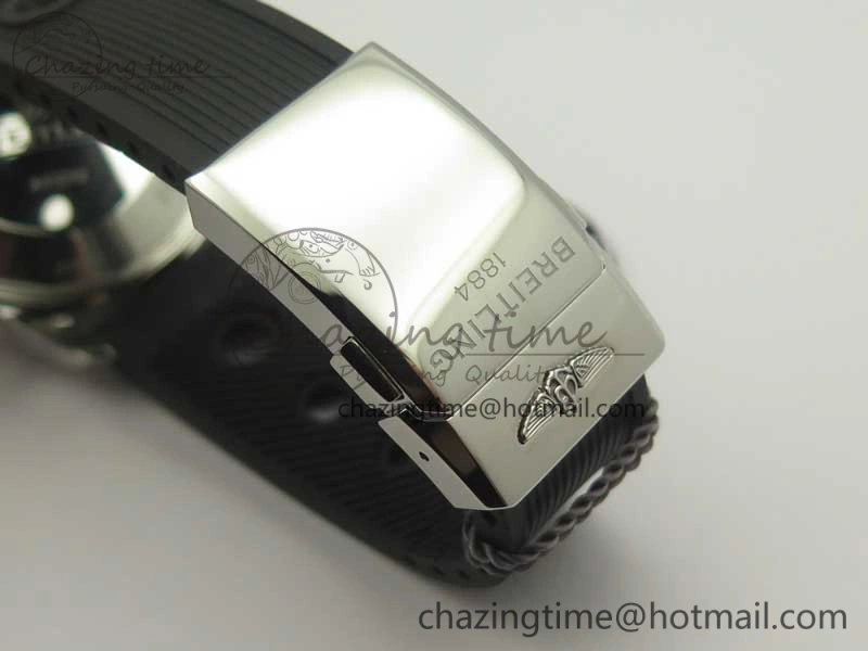 Seasonal Superocean Heritage ii Chrono 46 SS OMF 1:1 Best Edition Black Bezel White Dial on Black Rubber Strap A 5630