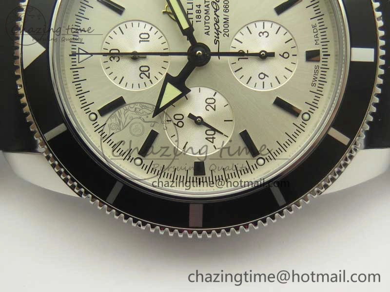Seasonal Superocean Heritage ii Chrono 46 SS OMF 1:1 Best Edition Black Bezel White Dial on Black Rubber Strap A 5630