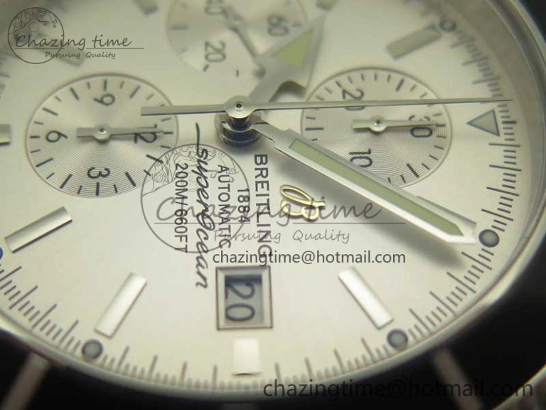 Seasonal Superocean Heritage ii Chrono 46 SS OMF 1:1 Best Edition Black Bezel White Dial on Black Rubber Strap A 5630