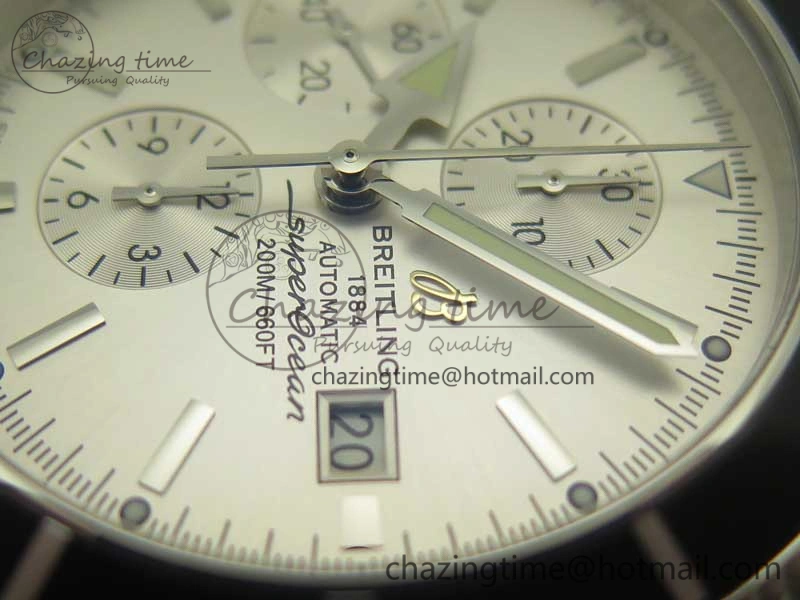 Seasonal Superocean Heritage ii Chrono 46 SS OMF 1:1 Best Edition Black Bezel White Dial on Black Rubber Strap A 5630