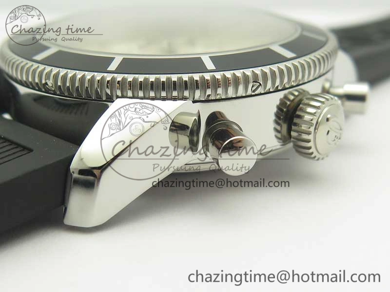 Seasonal Superocean Heritage ii Chrono 46 SS OMF 1:1 Best Edition Black Bezel White Dial on Black Rubber Strap A 5630