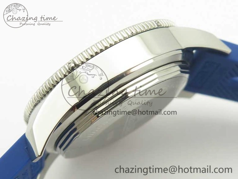 Supportive Superocean Heritage ii Chrono 46 SS OMF 1:1 Best Edition Blue Bezel Blue Dial on Blue Rubber Strap A 5627