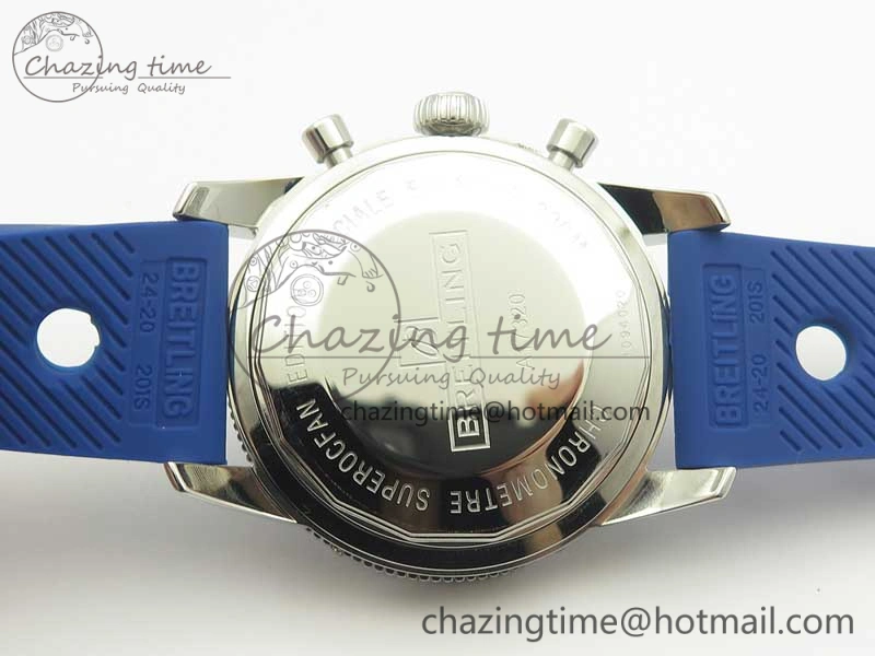Supportive Superocean Heritage ii Chrono 46 SS OMF 1:1 Best Edition Blue Bezel Blue Dial on Blue Rubber Strap A 5627
