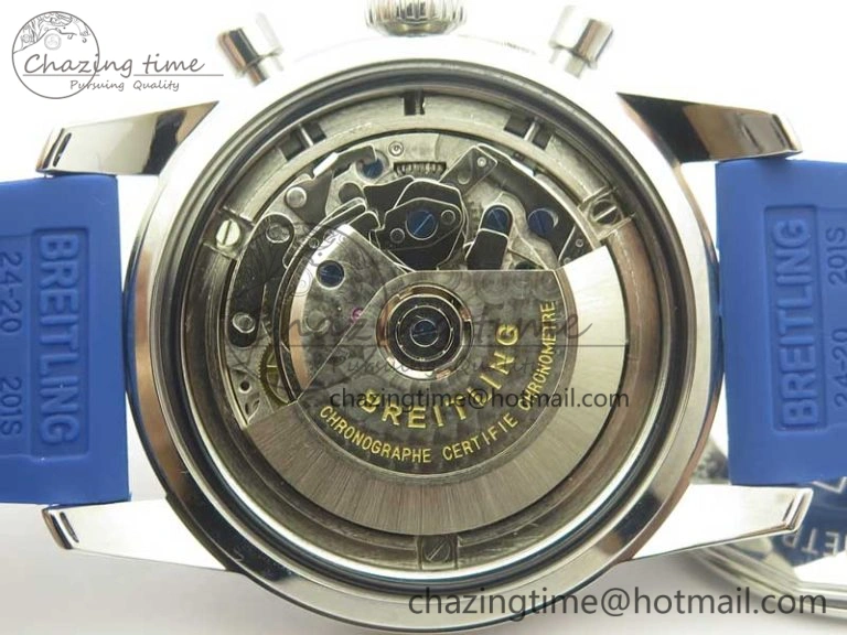 Supportive Superocean Heritage ii Chrono 46 SS OMF 1:1 Best Edition Blue Bezel Blue Dial on Blue Rubber Strap A 5627