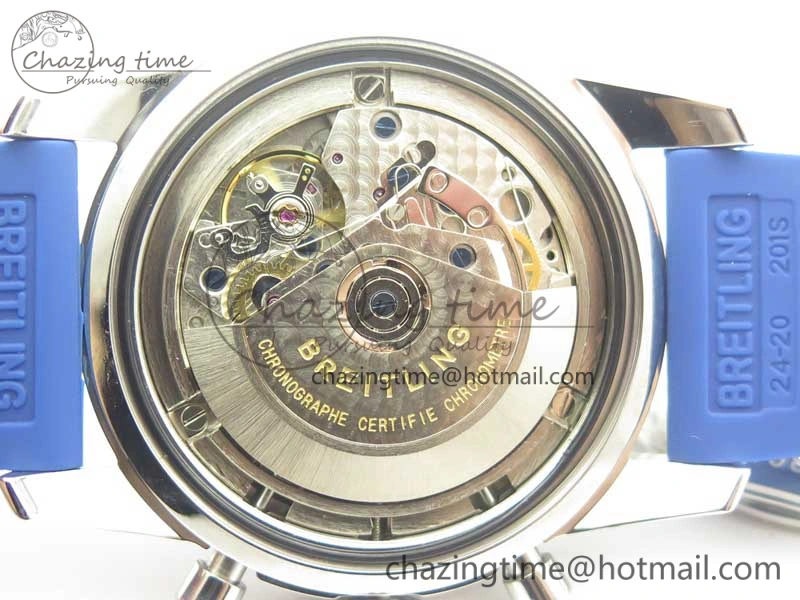 Supportive Superocean Heritage ii Chrono 46 SS OMF 1:1 Best Edition Blue Bezel Blue Dial on Blue Rubber Strap A 5627