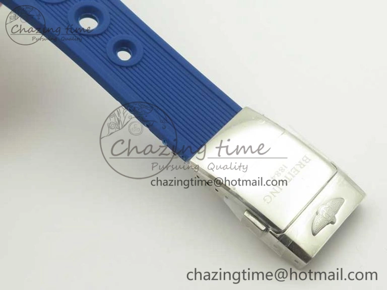 Supportive Superocean Heritage ii Chrono 46 SS OMF 1:1 Best Edition Blue Bezel Blue Dial on Blue Rubber Strap A 5627