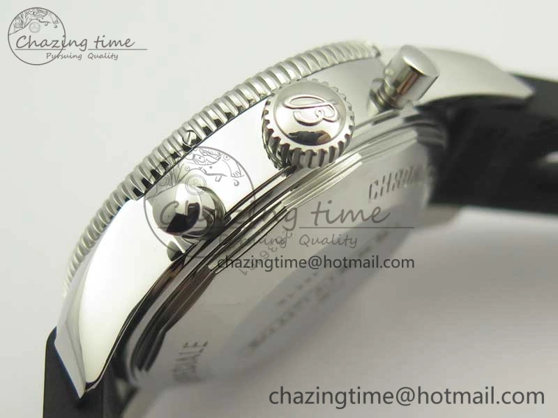 Snug Superocean Heritage ii Chrono 46 SS OMF 1:1 Best Edition Blue Bezel Blue Black Dial on Black Rubber Strap A 5625