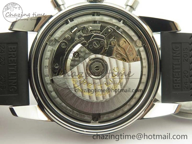 Snug Superocean Heritage ii Chrono 46 SS OMF 1:1 Best Edition Blue Bezel Blue Black Dial on Black Rubber Strap A 5625