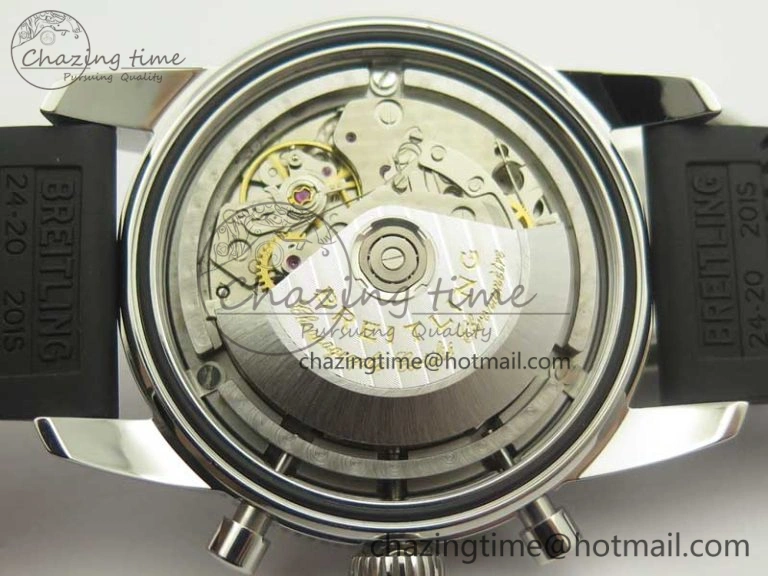 Snug Superocean Heritage ii Chrono 46 SS OMF 1:1 Best Edition Blue Bezel Blue Black Dial on Black Rubber Strap A 5625