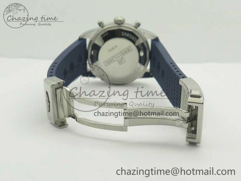 Superocean Heritage ii Chrono 46 SS OMF 1:1 Best Edition Blue Bezel White Dial on Blue Rubber Strap A Unisex 5626