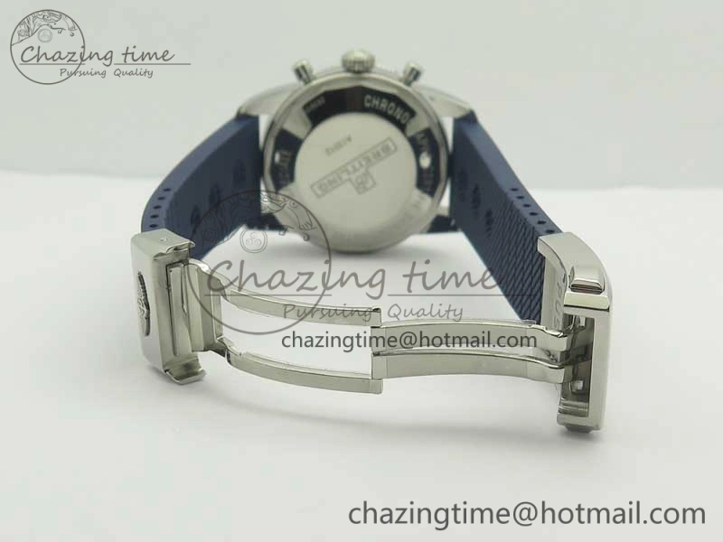 Superocean Heritage ii Chrono 46 SS OMF 1:1 Best Edition Blue Bezel White Dial on Blue Rubber Strap A Unisex 5626