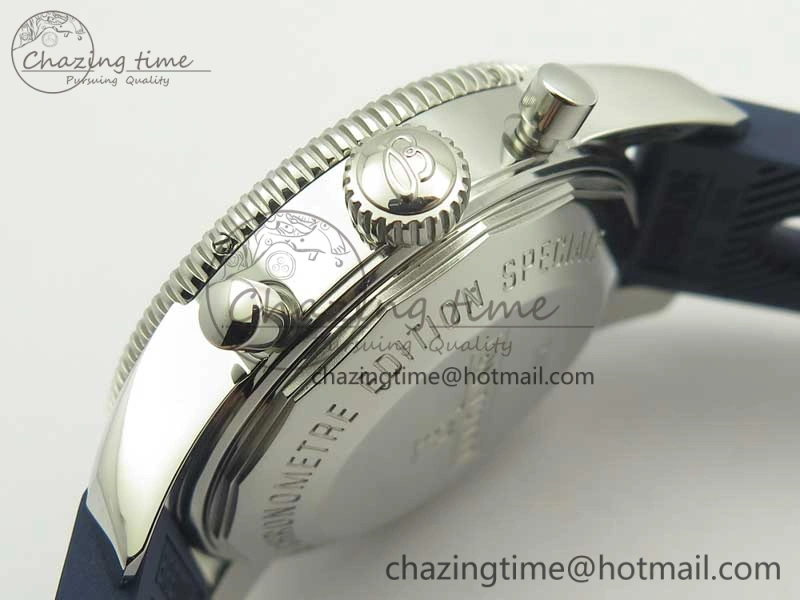 Superocean Heritage ii Chrono 46 SS OMF 1:1 Best Edition Blue Bezel White Dial on Blue Rubber Strap A Unisex 5626