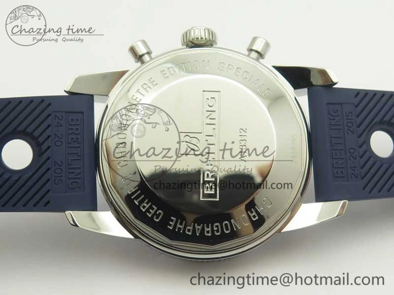 Superocean Heritage ii Chrono 46 SS OMF 1:1 Best Edition Blue Bezel White Dial on Blue Rubber Strap A Unisex 5626