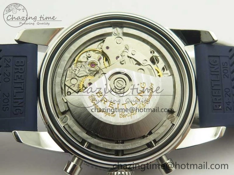 Superocean Heritage ii Chrono 46 SS OMF 1:1 Best Edition Blue Bezel White Dial on Blue Rubber Strap A Unisex 5626