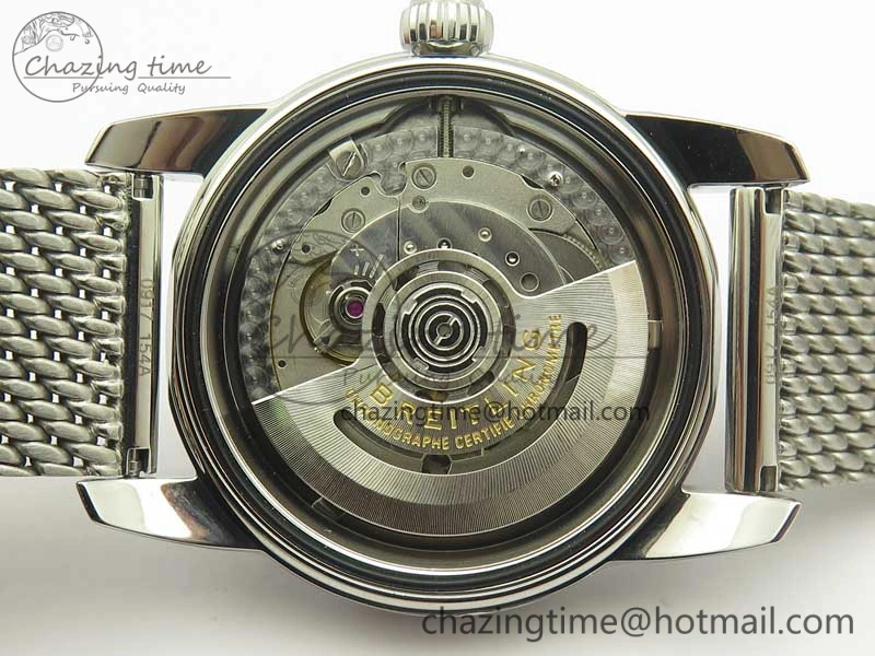 Superocean Héritage II 42 SS GF 1:1 Best Edition Black Ceramic Black Dial on SS Mesh Bracelet MIYOTA Breathable 5633