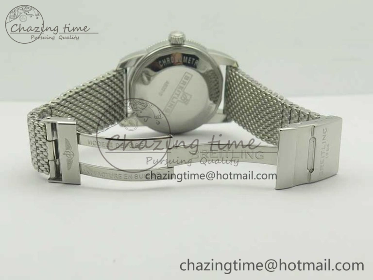 UrbanStyle Superocean Héritage II 42 SS GF 1:1 Best Edition Black Ceramic White Dial on SS Mesh Bracelet MIYOTA 5628