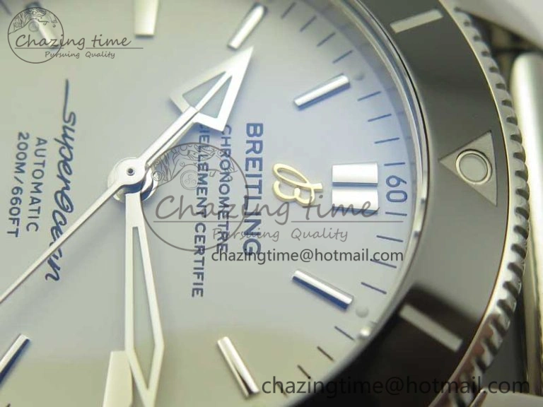 UrbanStyle Superocean Héritage II 42 SS GF 1:1 Best Edition Black Ceramic White Dial on SS Mesh Bracelet MIYOTA 5628