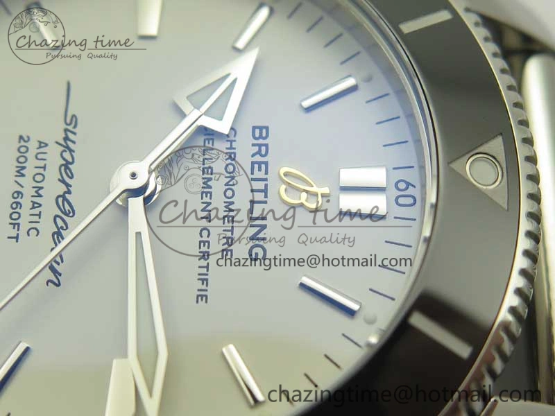 UrbanStyle Superocean Héritage II 42 SS GF 1:1 Best Edition Black Ceramic White Dial on SS Mesh Bracelet MIYOTA 5628