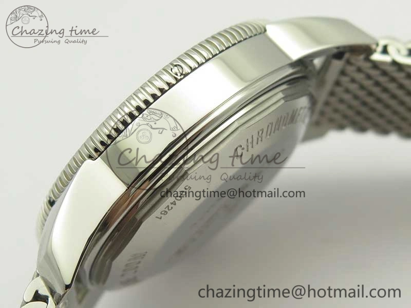 UrbanStyle Superocean Héritage II 42 SS GF 1:1 Best Edition Black Ceramic White Dial on SS Mesh Bracelet MIYOTA 5628