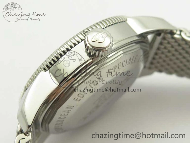 UrbanStyle Superocean Héritage II 42 SS GF 1:1 Best Edition Black Ceramic White Dial on SS Mesh Bracelet MIYOTA 5628