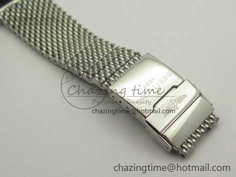 UrbanStyle Superocean Héritage II 42 SS GF 1:1 Best Edition Black Ceramic White Dial on SS Mesh Bracelet MIYOTA 5628