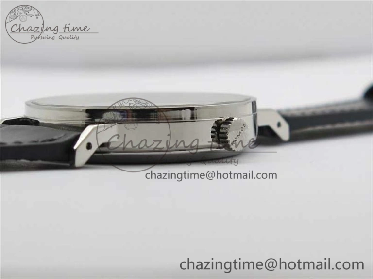 Elegant Tangente Automatic 38mm SS MKS 1:1 Best Edition White Dial Roman Markers on Black Leather Strap A23J 7693