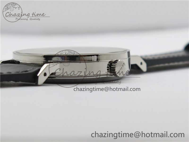 Elegant Tangente Automatic 38mm SS MKS 1:1 Best Edition White Dial Roman Markers on Black Leather Strap A23J 7693