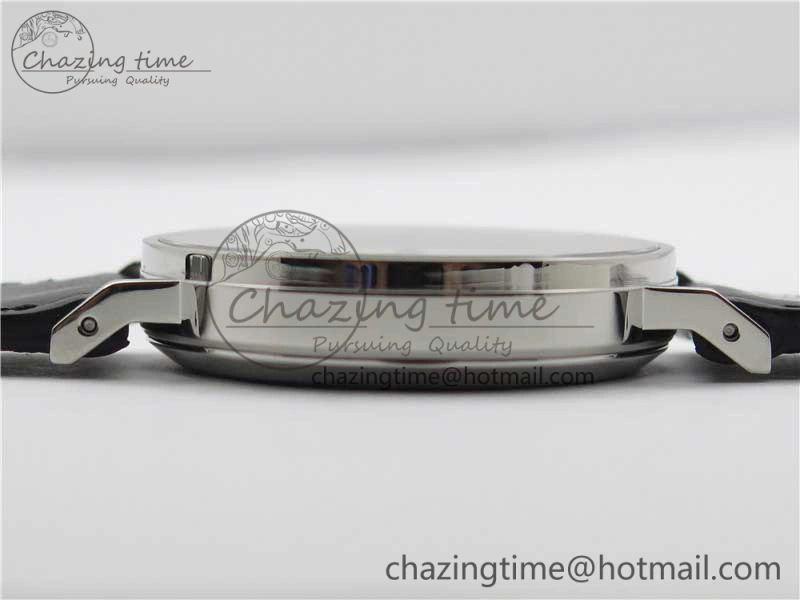 Elegant Tangente Automatic 38mm SS MKS 1:1 Best Edition White Dial Roman Markers on Black Leather Strap A23J 7693