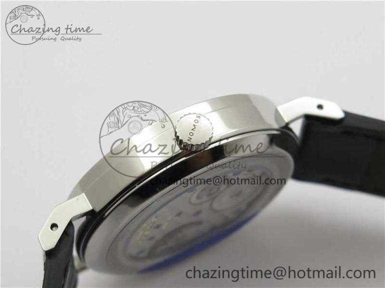Elegant Tangente Automatic 38mm SS MKS 1:1 Best Edition White Dial Roman Markers on Black Leather Strap A23J 7693