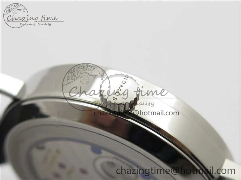 Elegant Tangente Automatic 38mm SS MKS 1:1 Best Edition White Dial Roman Markers on Black Leather Strap A23J 7693