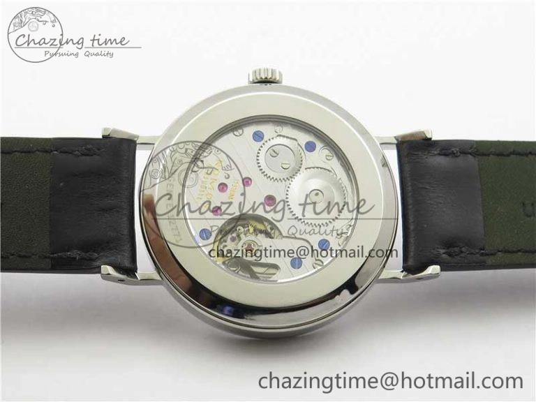 Elegant Tangente Automatic 38mm SS MKS 1:1 Best Edition White Dial Roman Markers on Black Leather Strap A23J 7693
