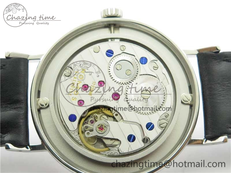 Elegant Tangente Automatic 38mm SS MKS 1:1 Best Edition White Dial Roman Markers on Black Leather Strap A23J 7693