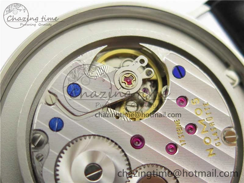Elegant Tangente Automatic 38mm SS MKS 1:1 Best Edition White Dial Roman Markers on Black Leather Strap A23J 7693