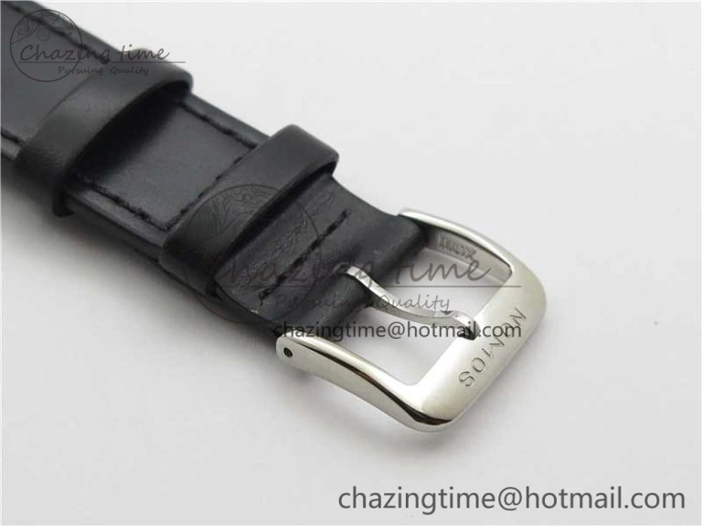 Elegant Tangente Automatic 38mm SS MKS 1:1 Best Edition White Dial Roman Markers on Black Leather Strap A23J 7693