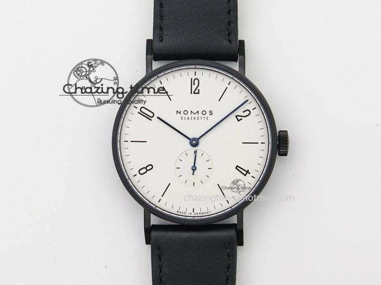 Tangente DLC Case White Dial On Black Leather Strap A Efficient 7659