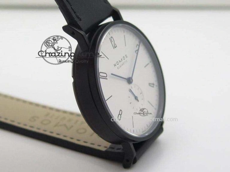 Tangente DLC Case White Dial On Black Leather Strap A Efficient 7659