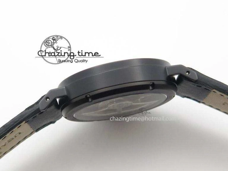 Tangente DLC Case White Dial On Black Leather Strap A Efficient 7659
