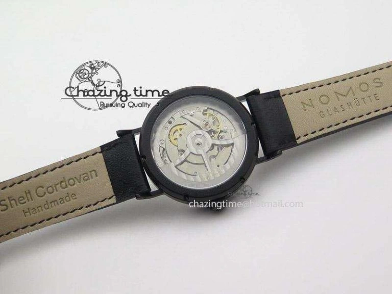 Tangente DLC Case White Dial On Black Leather Strap A Efficient 7659