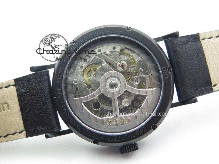 Tangente DLC Case White Dial On Black Leather Strap A Efficient 7659