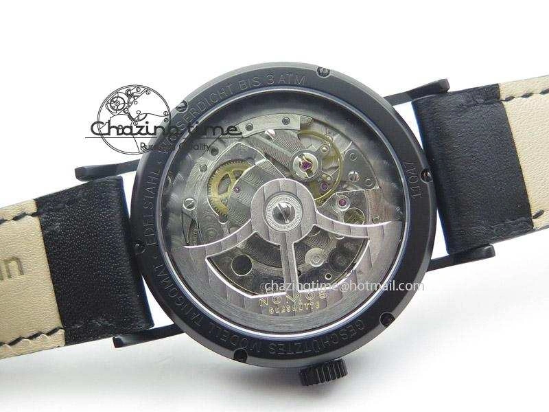 Tangente DLC Case White Dial On Black Leather Strap A Efficient 7659