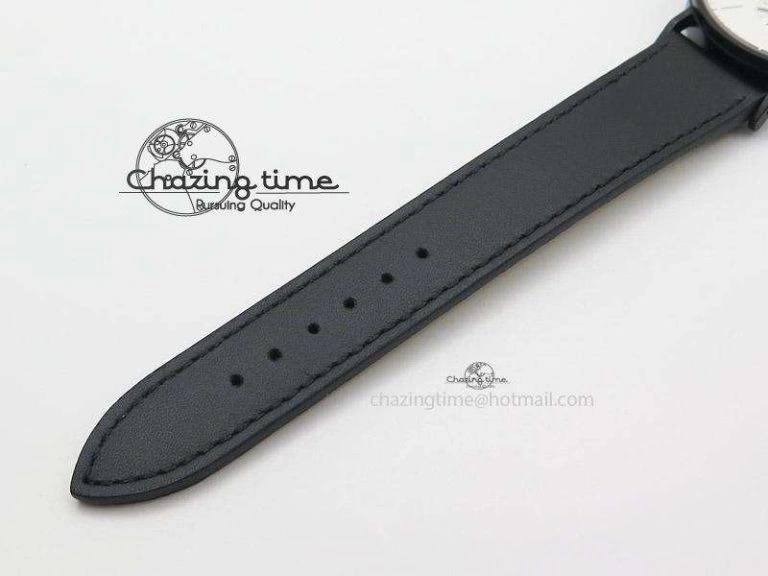 Tangente DLC Case White Dial On Black Leather Strap A Efficient 7659