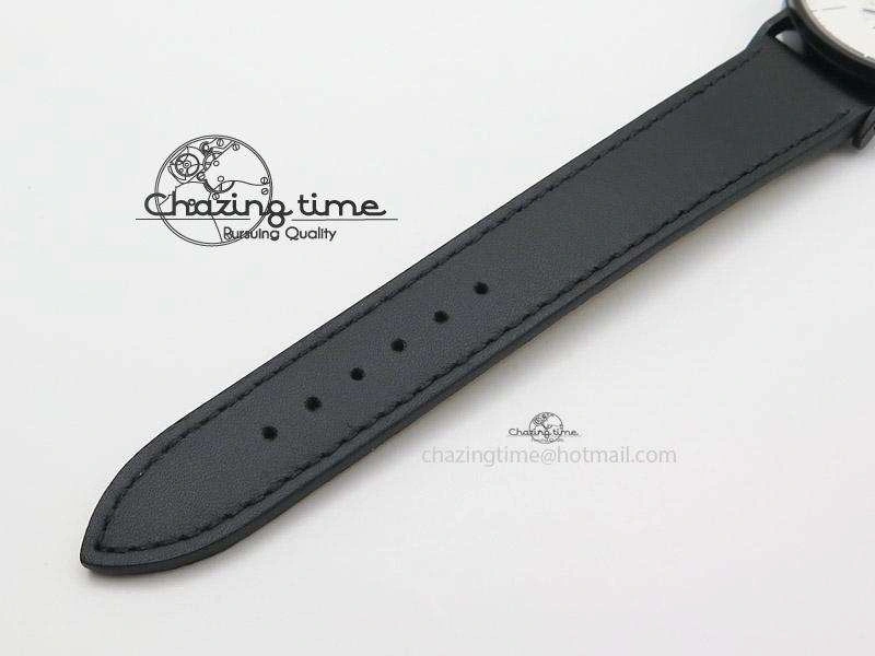 Tangente DLC Case White Dial On Black Leather Strap A Efficient 7659