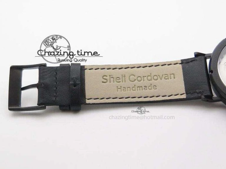 Tangente DLC Case White Dial On Black Leather Strap A Efficient 7659
